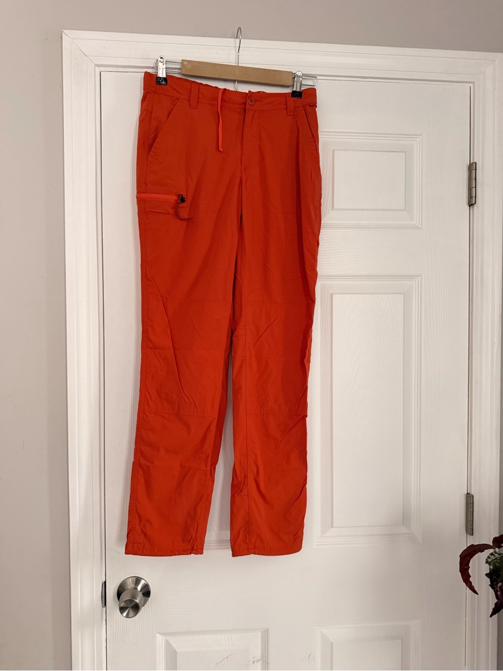 REI Straight-Leg Outdoor Pants in Bright Orange